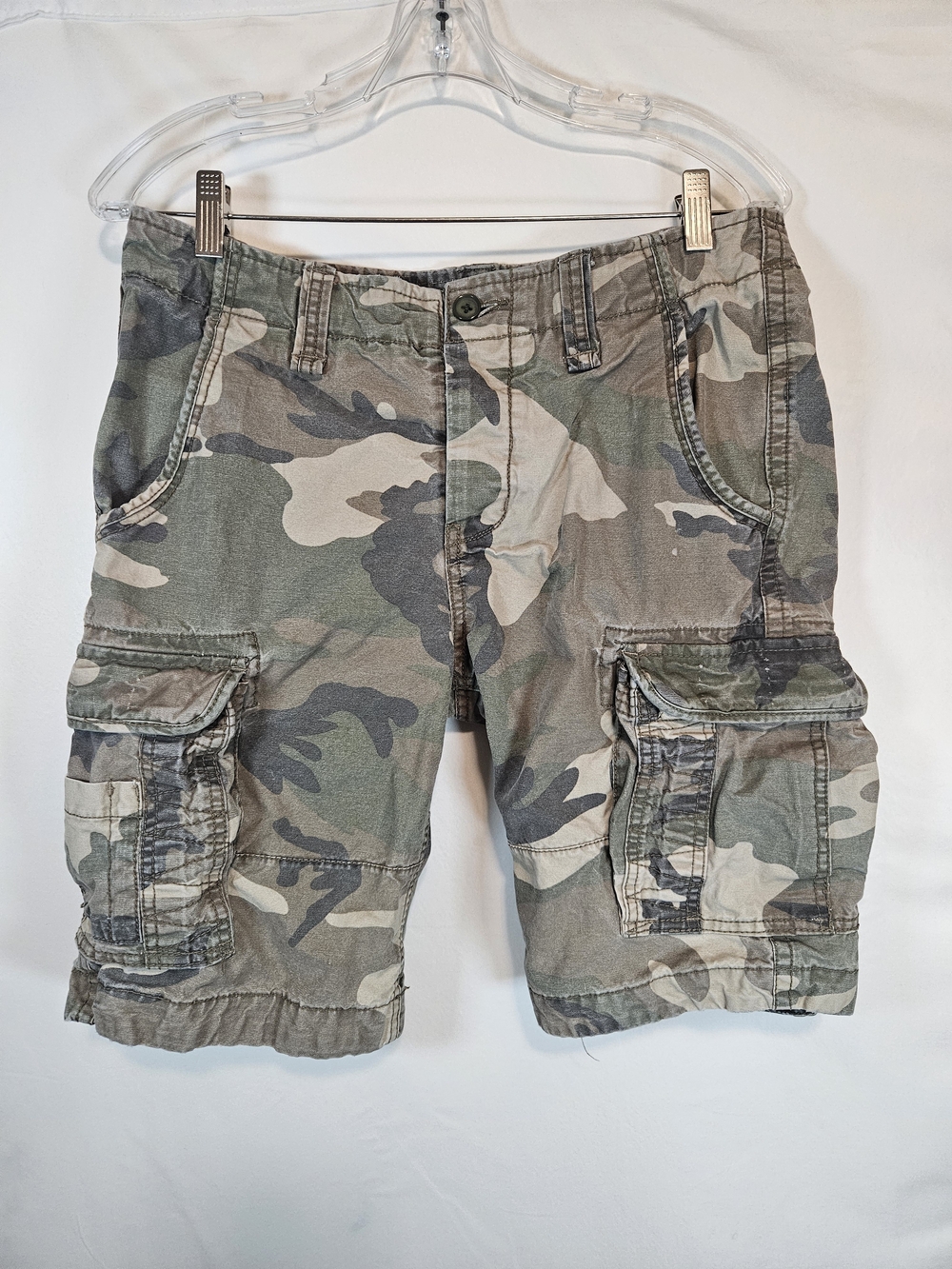 Scotch & Soda Men's Camouflage Cargo Shorts - Green & Tan Camo